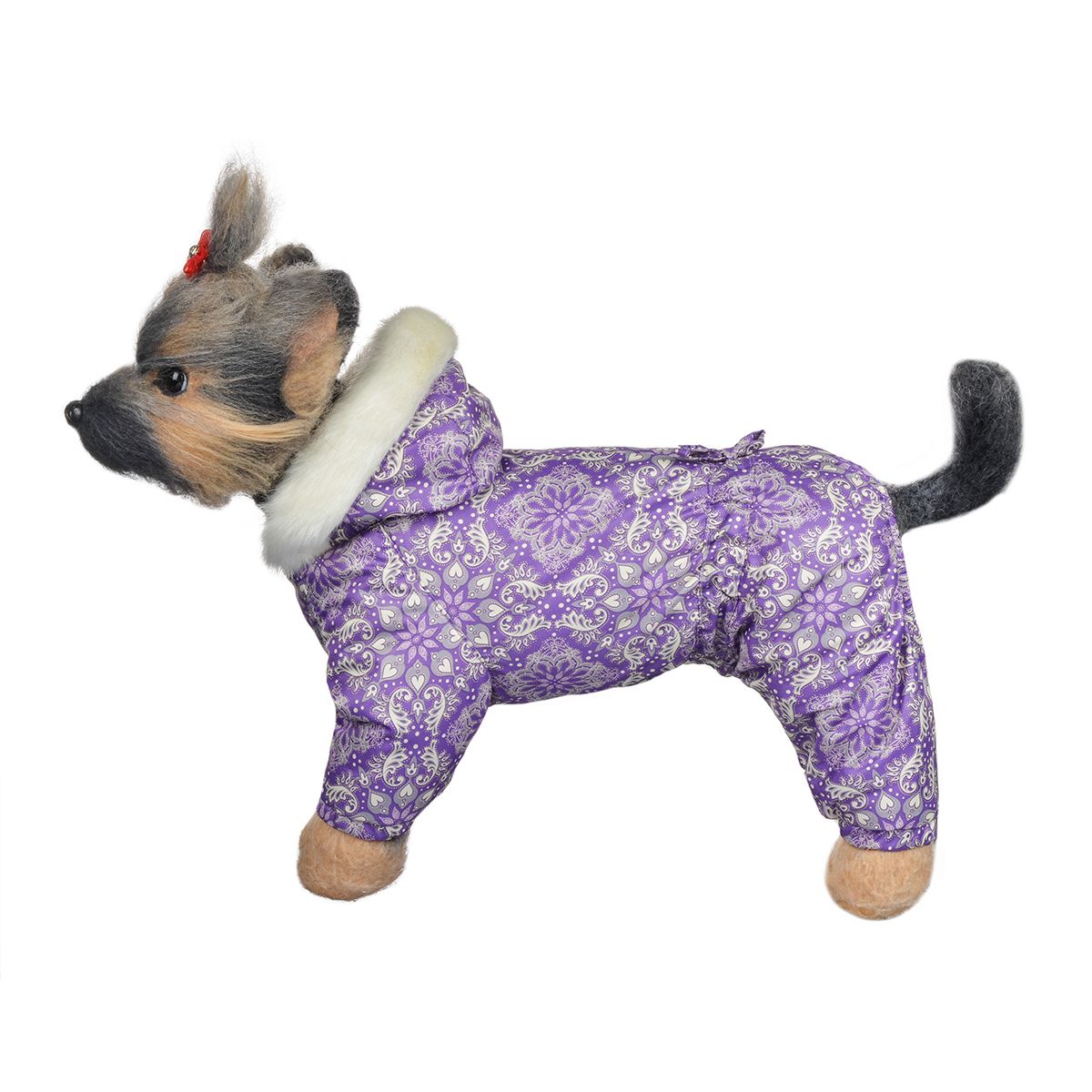 Комбинезон для собак Dogmoda Winter, зимний, для девочки, цвет: фиолетовый, белый, серый. Размер 3 (L)0120710 Комбинезон для собак Dogmoda Winter, зимний, для девочки, цвет: фиолетовый, белый, серый. Размер 3 (L)0120710Зимний комбинезон для собак Dogmoda Winter отлично подойдет для прогулок в зимнее время года. Комбинезон изготовлен из полиэстера, защищающего от ветра и снега, с утеплителем из синтепона, который сохранит тепло даже в сильные морозы, а на подкладке используется искусственный мех, который обеспечивает отличный воздухообмен. Комбинезон с капюшоном застегивается на кнопки, благодаря чему его легко надевать и снимать. Капюшон украшен искусственным мехом и не отстегивается. Низ рукавов и брючин оснащен внутренними резинками, которые мягко обхватывают лапки, не позволяя просачиваться холодному воздуху. На пояснице комбинезон затягивается на шнурок-кулиску.Благодаря такому комбинезону простуда не грозит вашему питомцу.