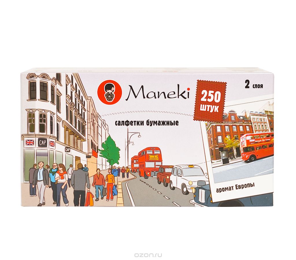Салфетки бумажные Maneki Dream, двухслойные, 21 х 19,6 см, 250 штTC-21 Салфетки бумажные Maneki Dream, двухслойные, 21 х 19,6 см, 250 штTC-21Универсальные двухслойные салфетки Maneki Dream выполнены из высококачественного целлюлозного сырья. Салфетки подходят для косметического, санитарно-гигиенического и хозяйственного назначения. Изделия обладают хорошими впитывающими свойствами. Салфетки имеют мягкую и нежную текстуру. При извлечении из коробки салфетки не рвутся. Размер салфеток: 21 х 19,6 см.