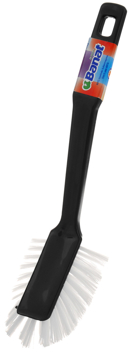 Щетка для посуды Banat Color, овальная, длина 25 см531-105 Щетка для посуды Banat Color, овальная, длина 25 см531-105Щетка для посуды Banat с щетиной средней жесткости специально предназначена для удаления остатков пригоревшей пищи и сложных загрязнений. Щетка оснащена удобной нескользящей ручкой. Изгиб ручки позволяет мыть посуду любой формы и размеров. Щетка термостойкая - выдерживает температуру до +120°С. На ручке имеется отверстие для подвеса. Размер рабочей поверхности: 9 см х 7 см. Высота щетины: 2,5 см. Длина щетки: 25 см.