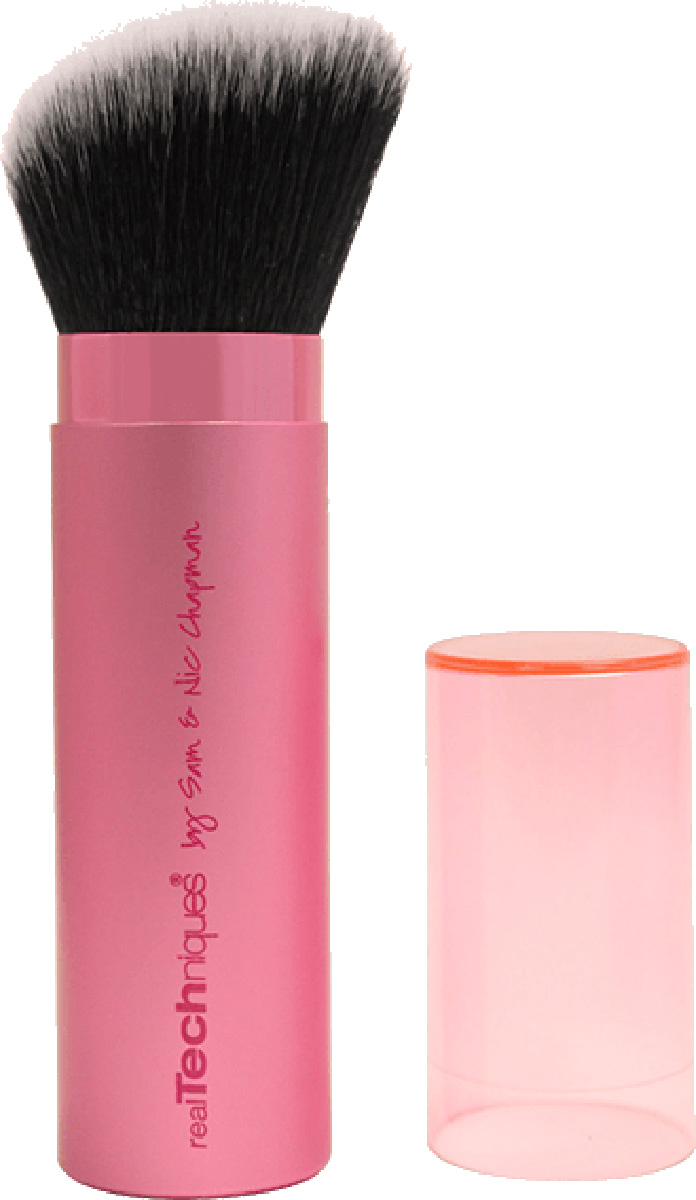 Real Techniques Retractable Kabuki Brush Кисть для коррекции лицаSC-FM20104 Real Techniques Retractable Kabuki Brush Кисть для коррекции лицаSC-FM20104Кисть Real Techniques Retractable Kabuki Brush для нанесения пудры и румян. Выдвижная, с колпачком. Замечательная пушистая и упругая кисть кабуки, которую очень удобно носить в сумочке или косметичке.Материал: искусственный ворс - таклон ручной набивки и стрижки (не вызывают аллергии, гигиеничен, легко моется, быстро сохнет).Металлическая ручка для удобного использования.Плоский кончик дает возможность поставить кисть вертикально.Общая длина - 11,5 см, ворс - 3,5 см (белый), 2 см (черный).