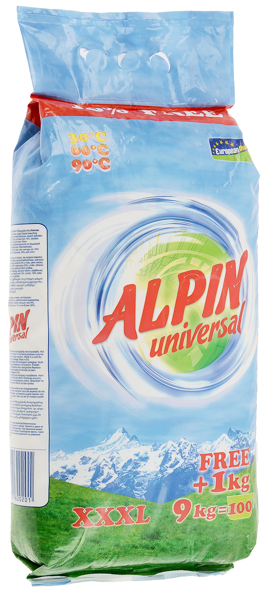 Стиральный порошок Alpin Universal, 10 кг215615 Стиральный порошок Alpin Universal, 10 кг215615Стиральный порошок Alpin Universal с активным кислородом, обладает очень хорошими стирающими свойствами даже при невысокой температуре воды. Устраняет пятна, не повреждая волокна ткани. Уникальная новая формула стирального порошка для любых видов тканей, в том числе и цветных, позволяет использовать его в любых режимах при любой температуре. Ваши вещи никогда не деформируются и не полиняют.Состав: анионические и неанионические тэнзиды, энзимы, кислородно-отбеливающий состав, силикониды, фосфонаты, карбоксилметилцеллюлеза, отбеливающий активатор, пенопоглотитель парфюм меньше 5%, цеолиты 5%, но не более 15%, углекислоты 15%, но не более 30%, наполнители 30% и выше.Товар сертифицирован.