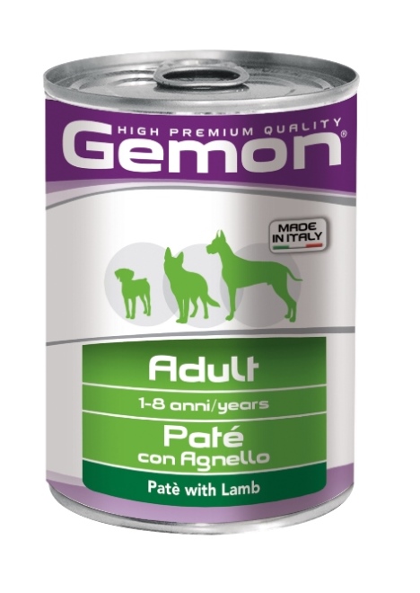 Консервы Gemon Dog, для собак, паштет с ягненком, 400 г0120710 Консервы Gemon Dog, для собак, паштет с ягненком, 400 г0120710Гарантированный анализ: сырой белок 8,0%, сырые масла и жиры 6,5%, сырая клетчатка 0,3%, сырая зола 1,5%, влажность 80%.Витамины и добавки/кг: витамин А 2500 МЕ, витамин D3 250 МЕ, витамин Е (альфа-токоферол ацетат) 10 мг. Мясо и мясные субпродукты 80% (ягненок 9,5%), минеральные вещества. Технологические добавки: загустители и желеобразующие компоненты. Подавать корм комнатной температуры или подогретый. Важно, чтобы животное всегда имело доступ к чистой, свежей воде. Суточная норма составляет 40-50 г продукта на каждый кг веса животного.