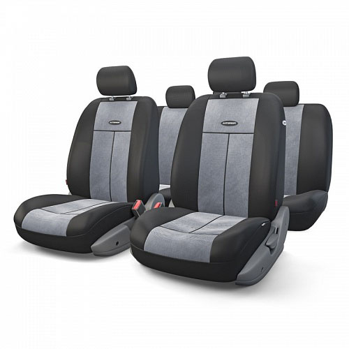 Авточехлы Autoprofi TT, цвет: черный, серый, 9 предметов. TT-902V BK/D.GYCA-3505 Авточехлы Autoprofi TT, цвет: черный, серый, 9 предметов. TT-902V BK/D.GYCA-3505Автомобильные чехлы Autoprofi TT изготавливаются из высококачественного полиэстера со вставками из поролона, обеспечивающего сцепление с сиденьем. Мягкие чехлы являются отличным дополнением салона любого автомобиля. Изделия придают автомобильному интерьеру современные и солидные черты.Универсальная конструкция подходит для большинства автомобильных сидений. Подходят для автомобилей с боковыми подушками безопасности (распускаемый шов).Специальные молнии, расположенные в чехлах спинки заднего ряда, позволяют использовать чехлы на автомобилях с различными пропорциями складывания заднего ряда.Комплектация: 5 подголовников, 2 чехла сидений переднего ряда, 1 спинка заднего ряда, 1 сиденье заднего ряда.