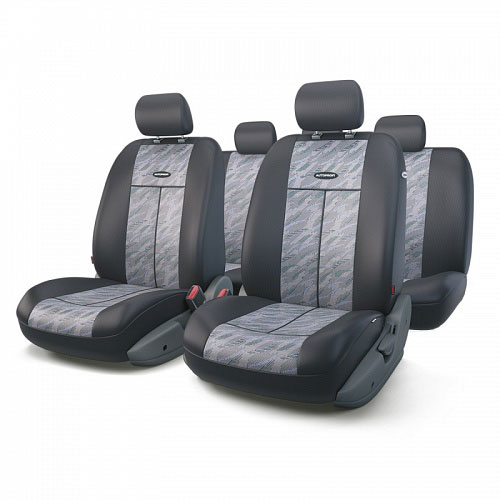 Авточехлы Autoprofi TT, цвет: черный, серый, 9 предметов. TT-902J CLOUDCA-3505 Авточехлы Autoprofi TT, цвет: черный, серый, 9 предметов. TT-902J CLOUDCA-3505Автомобильные чехлы Autoprofi TT изготавливаются из высококачественного полиэстера со вставками из поролона, обеспечивающего сцепление с сиденьем. Мягкие чехлы являются отличным дополнением салона любого автомобиля. Изделия придают автомобильному интерьеру современные и солидные черты.Универсальная конструкция подходит для большинства автомобильных сидений. Подходят для автомобилей с боковыми подушками безопасности (распускаемый шов).Специальные молнии, расположенные в чехлах спинки заднего ряда, позволяют использовать чехлы на автомобилях с различными пропорциями складывания заднего ряда.Комплектация: 5 подголовников, 2 чехла сидений переднего ряда, 1 спинка заднего ряда, 1 сиденье заднего ряда.