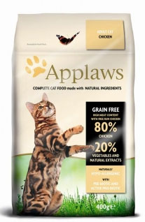 Беззерновой для Кошек Курица/Овощи: 80/20% (Dry Cat Chicken), 400 г0120710 Беззерновой для Кошек Курица/Овощи: 80/20% (Dry Cat Chicken), 400 г0120710Беззерновая линейка Холистик кормов для кошек Applawsизготовлена по особым рецептам, разработанными диетологами института Великобритании. Правильная диета очень важна для питомцев, ведь она меняется в зависимости от жизненного цикла. Также полнорационные корма должны включать в себя необходимое количество витаминов и минералов. В рецептах сухих кормов Applaws учтен не только перечень наиболее необходимых минералов и витаминов, но и их строгий баланс. Так как сухой корм изготавливается только из натуральных качественных ингредиентов, крокеты привлекут внимание любого, даже очень привередливого питомца. Состав: Дегидрированное мясо цыпленка (мин. 59%), молодой картофель (мин. 4%), мелкорубленное свежее филе цыпленка (мин. 9%), жир домашней птицы (мин. 9% - источник омега 6), подлива с мяса птицы приготовленной в собственном соку (мин. 3%), свекла (мин. 3%), яичный порошок (мин. 3%), пивные дрожжи, лососевый жир (источник Омега 3), минералы, клетчатка (мин. 0,4%), хлорид натрия, карбонат кальция, сушеные водоросли, клюква, DL - метионин, хлористый калий, экстракт Юкка Шидегера, экстракт из цитрусовых, розмарин. Пищевые добавки: Витамин А 25,305 МЕ/кг, Витамин D3 1,745 МЕ/кг, Витамин Е 558 МЕ/кг. Микроэлементы:Селен (селенит натрия) 0,13 мг/кг, Йод (безводный иодат кальция) 1,75 мг/кг, Железо (сульфат железа моногидрат) 61 мг, медь (сульфат меди пентагидрад) 9мг/кг, марганец (сульфат марганца моногидрат) 26 мг/кг, Цинк (сульфат цинка моногидрат) 140 мг/кг. Прочие добавки: натуральный консервант – Токоферол. Гарантированный анализ: Белки 47%, Жиры 20%, Клетчатка 2,0%, Зола 9,9%, Кальций 2%, Фосфор 1,6%, Таурин 2000 мг/кг < 13,5 Углеводов. Условия хранения: в прохладномтемном месте
