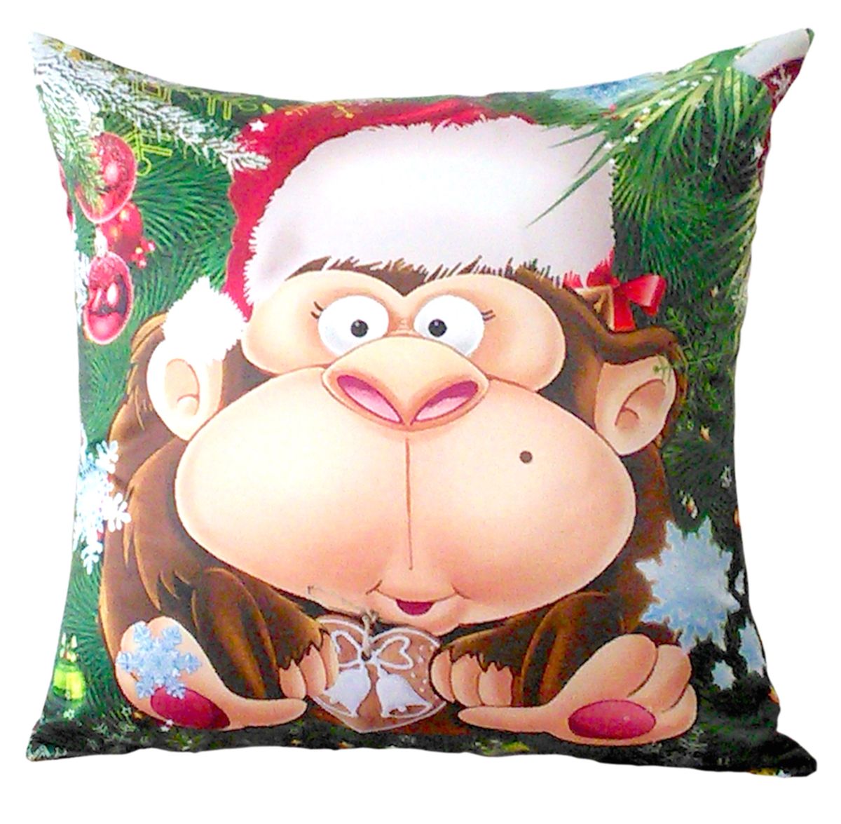 Подушка декоративная GiftnHome Новогодняя обезьяна, 35 х 35 смS03301004 Подушка декоративная GiftnHome Новогодняя обезьяна, 35 х 35 смS03301004Декоративная подушка GiftnHome Новогодняя обезьяна прекрасно дополнит интерьер спальни или гостиной. Чехол подушки выполнен из атласа. Лицевая сторона украшена фотопечатью с ярким изображением обезьяны. Внутри - мягкий наполнитель (холлофайбер). Чехол легко снимается благодаря потайной молнии.Красивая подушка создаст атмосферу праздника и уюта в доме и станет прекрасным элементом декора.Размер подушки: 35 х 35 см.