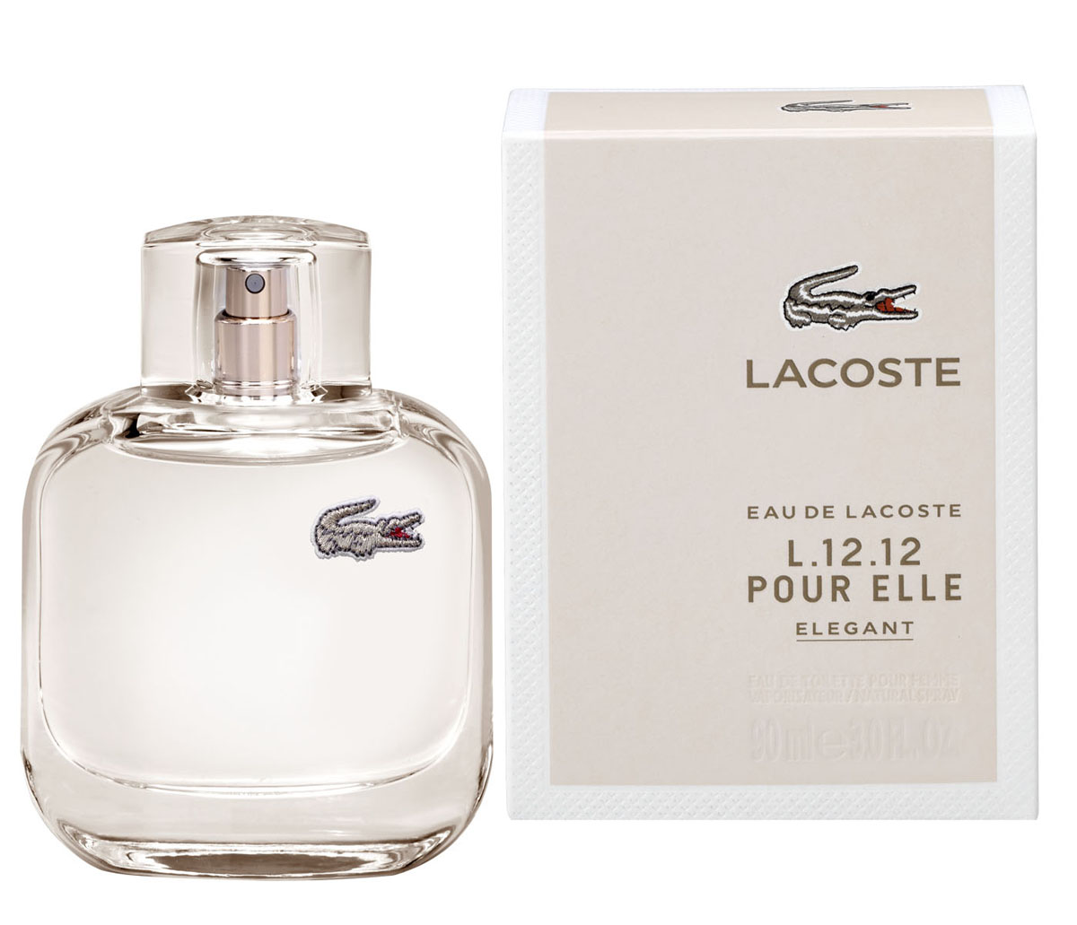 LACOSTE Eau de Lacoste L.12.12 Pour Elle Elegant Туалетная вода 90 млSC-FM20104 LACOSTE Eau de Lacoste L.12.12 Pour Elle Elegant Туалетная вода 90 млSC-FM20104АРОМАТ EAU DE LACOSTE L.12.12 POUR ELLE ELEGANT построен на утонченном благоухании белых цветов, которое подчеркивает нежная нота мимозы. Изысканная древесная базовая нота ветивера вносит неожиданную тональность, придавая аромату ELEGANT силу, скрытую за цветочным «фасадом». ELEGANT – это прекрасный чистый аромат, излучающий свежесть и окутывающий Вас согревающей дымкой.