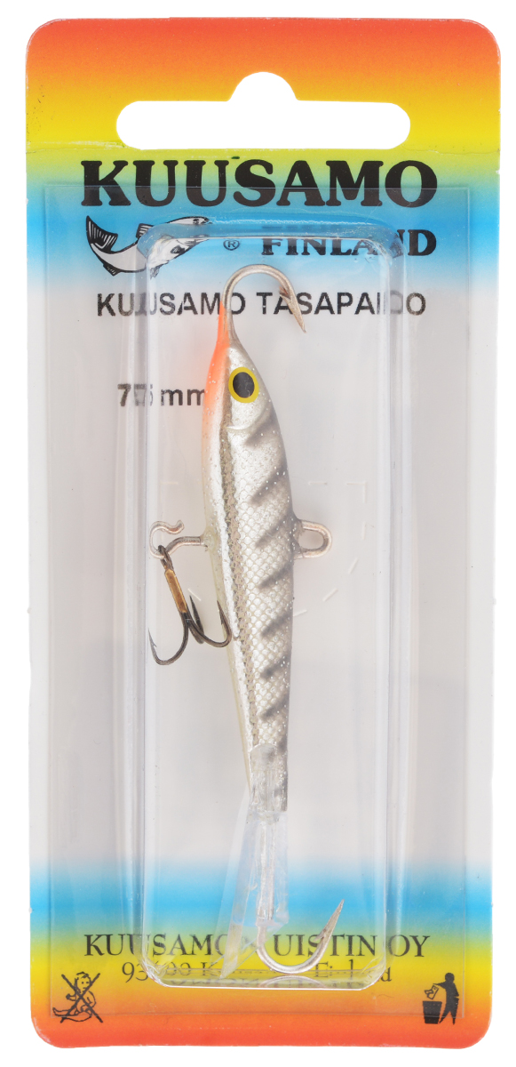 Балансир Kuusamo Tasapaino, с тройником, цвет: черный, серебряный, оранжевый, 7,5 смLJME57-107 Балансир Kuusamo Tasapaino, с тройником, цвет: черный, серебряный, оранжевый, 7,5 смLJME57-107Kuusamo Tasapaino - это классический балансир, проверенный временем. Традиционно высокое качество изготовления гарантирует улов. Балансир Kuusamo Tasapaino отлично подойдет для ловли окуня, судака, берша и щуки. Изделие комплектуется одинарными крючками и подвесным тройником.