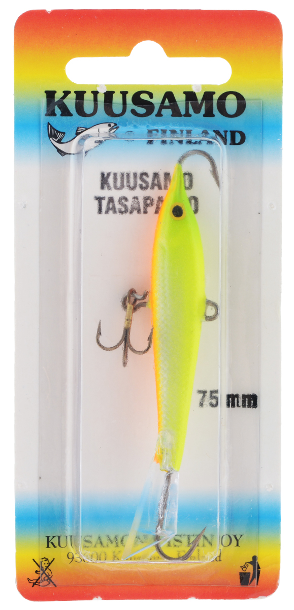Балансир Kuusamo Tasapaino, с тройником, цвет: желтый, белый, оранжевый, 7,5 см4271825 Балансир Kuusamo Tasapaino, с тройником, цвет: желтый, белый, оранжевый, 7,5 см4271825Kuusamo Tasapaino - это классический балансир, проверенный временем. Традиционно высокое качество изготовления гарантирует улов. Балансир Kuusamo Tasapaino отлично подойдет для ловли окуня, судака, берша и щуки. Изделие комплектуется одинарными крючками и подвесным тройником.