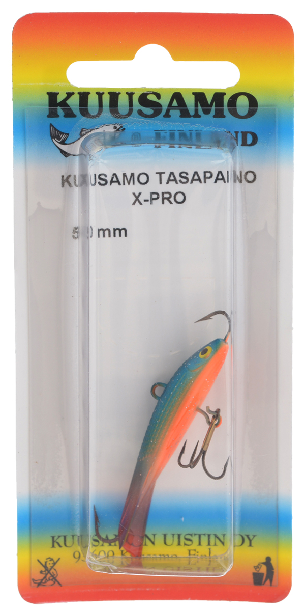 Балансир Kuusamo Tasapaino X-Pro, с тройником, цвет: голубой, оранжевый, красный, 5 см54068 Балансир Kuusamo Tasapaino X-Pro, с тройником, цвет: голубой, оранжевый, красный, 5 см54068Kuusamo Tasapaino X-Pro - это классический балансир, проверенный временем. Запатентованный хвостик слит воедино с телом приманки, в разы увеличивая прочность конструкции. Балансир Kuusamo Tasapaino X-Pro отлично подойдет для ловли окуня, судака, берша и щуки. Новый силуэт придал балансиру дополнительную динамику и отзывчивость при проводке. Изделие комплектуется одинарными крючками и подвесным тройником.