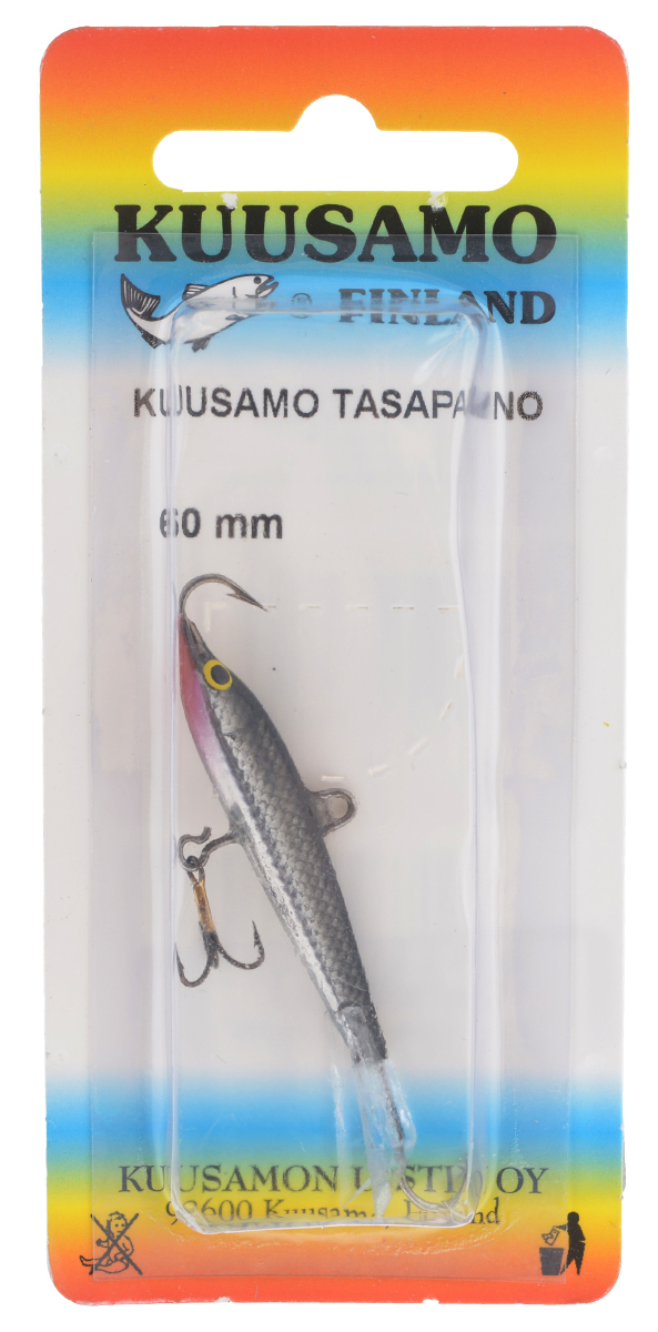 Балансир Kuusamo Tasapaino, с тройником, цвет: черный, серебряный, 6 см10959 Балансир Kuusamo Tasapaino, с тройником, цвет: черный, серебряный, 6 см10959Kuusamo Tasapaino - это классический балансир, проверенный временем. Традиционно высокое качество изготовления гарантирует улов. Балансир Kuusamo Tasapaino отлично подойдет для ловли окуня, судака, берша и щуки. Изделие комплектуется одинарными крючками и подвесным тройником.