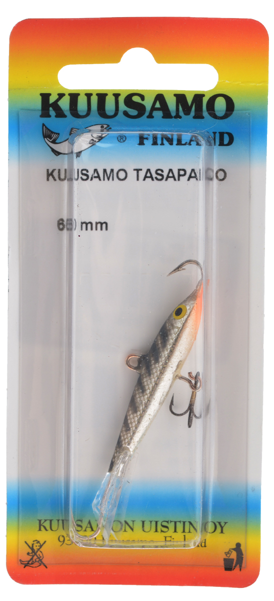Балансир Kuusamo Tasapaino, с тройником, цвет: черный, серебряный, оранжевый, 6 см54044 Балансир Kuusamo Tasapaino, с тройником, цвет: черный, серебряный, оранжевый, 6 см54044Kuusamo Tasapaino - это классический балансир, проверенный временем. Традиционно высокое качество изготовления гарантирует улов. Балансир Kuusamo Tasapaino отлично подойдет для ловли окуня, судака, берша и щуки. Изделие комплектуется одинарными крючками и подвесным тройником.