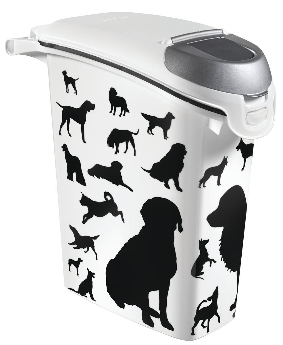 Контейнер Curver Pet Life. Собаки для хранения сухого корма, 23 л0120710 Контейнер Curver Pet Life. Собаки для хранения сухого корма, 23 л0120710Контейнер Curver Pet Life. Собаки, изготовленный из высококачественного пищевого пластика, оснащен плотно закрывающейся крышкой. Изделие декорировано изображением и предназначено для хранения корма для собак. Вытянутая форма контейнера делает его удобным для хранения.В таком контейнере корм останется всегда свежим. Контейнер позволяет сохранить вкус и запах корма.Не содержит вредных примесей.Объем: 23 л. Вес корма: 10 кг.Размер контейнера: 50 х 23 х 50 см.