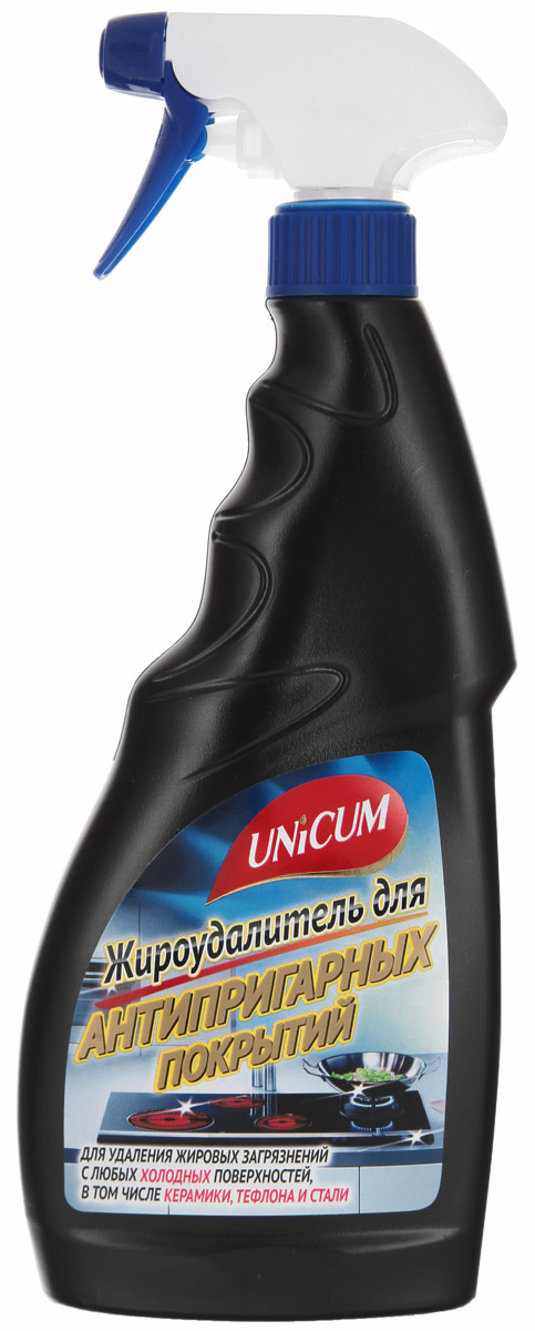 Жироудалитель для антипригарных покрытий Unicum, 500 мл391602 Жироудалитель для антипригарных покрытий Unicum, 500 мл391602Жироудалитель Unicum эффективно удаляет пригоревший жир, масло, сахар и другие пищевые загрязнения с рабочих поверхностей кастрюль, сковородок (в том числе с антипригарнымпокрытием), стеклокерамических плит, а также других покрытий из стеклокерамики, нержавеющей стали, кафеля и пластика. Средство глубоко и бережно очищает очищает поверхность, не оставляет царапин, придает блеск и оставляет защитный нанослой, облегчающий последующую очистку, эффективно действует даже на холодных поверхностях. Состав: очищенная вода, менее 5% НПАВ, 5-15% щелочной компонент, менее 5% функциональные добавки, менее 5% растворители, менее 5% Д-лимонен.Товар сертифицирован.
