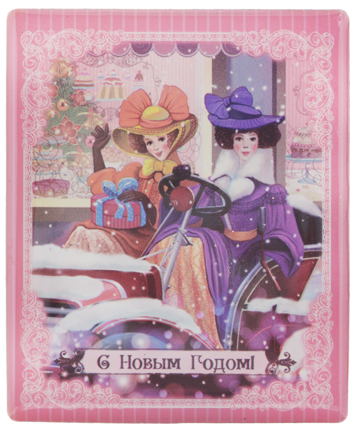 Магнит Феникс-Презент Модницы, 5 x 6 см17245 Магнит Феникс-Презент Модницы, 5 x 6 см17245Магнит прямоугольной формы Феникс-Презент Модницы, выполненный из агломерированного феррита, станет приятным штрихом в повседневной жизни. Оригинальный магнит, декорированный изображением двух девушек в карете, поможет вам украсить не только холодильник, но и любую другую магнитную поверхность. Материал: агломерированный феррит.
