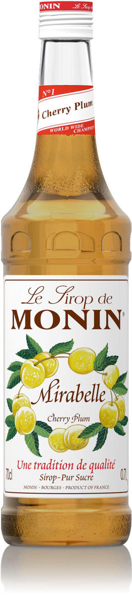 Monin Алыча сироп, 0,7 л0120710 Monin Алыча сироп, 0,7 л0120710Алыча - ее французское название Мирабель происходит от латинского Mirabilis, что означает красивый. Сироп Monin Алыча даст вам вкусный и плодотворной аромат.ВКУС Вкус спелой сливы, сладкий пикантный вкус с небольшими кислыми нотками. ПРИМЕНЕНИЕ Пиво, соки, коктейли, чай. Сиропы Monin выпускает одноименная французская марка, которая известна как лидирующий производитель алкогольных и безалкогольных сиропов в мире. В 1912 году во французском городке Бурже девятнадцатилетний предприниматель Джордж Монин основал собственную компанию, которая специализировалась на производстве вин, ликеров и сиропов. Место для завода было выбрано не случайно: город Бурже находился в непосредственной близости от крупных сельскохозяйственных районов - главных поставщиков свежих ягод и фруктов.Производство сиропов стало ключевым направлением деятельности компании Monin только в 1945 году, когда пост главы предприятия занял потомок основателя - Пол Монин. Именно под его руководством ассортимент марки пополнился разнообразными сиропами из натуральных ингредиентов, которые молниеносно заслужили блестящую репутацию в кругу поклонников кофейных напитков и коктейлей. По сей день высокое качество остается базовым принципом деятельности французской марки. Сиропы Монин создаются исключительно из натуральных ингредиентов по уникальным технологиям, позволяющим сохранять в готовом продукте все полезные свойства природного сырья. Эксперты всего мира сходятся во мнении, что сиропы Monin - это законодатели мод в миксологии. Ассортимент французской марки на сегодняшний день является самым широким и насчитывает полторы сотни уникальных вкусовых решений. В каталоге компании можно найти как классические вкусы для кофейных напитков (шоколадный, ванильный, ореховый и другие сиропы), так и весьма экзотические варианты (сиропы со вкусом кокоса, зеленой мяты, тирамису, блю курасао, аниса, грейпфрута, пина колады и т. д.).
