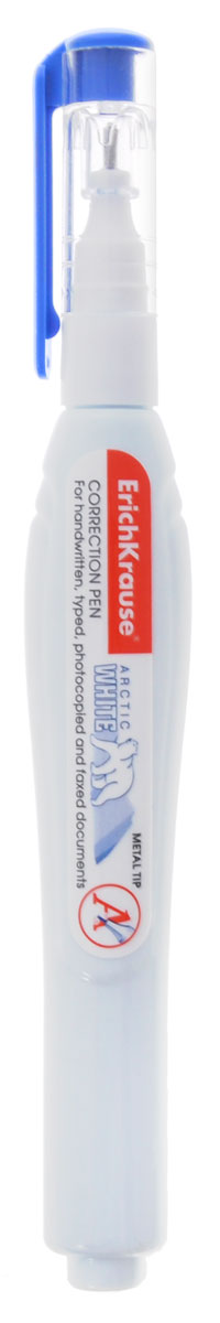 Erich Krause Ручка-корректор Arctic White 10 мл0775B001 Erich Krause Ручка-корректор Arctic White 10 мл0775B001Ручка-корректор Erich Krause Arctic White применяется для наиболее аккуратного и точного исправления печатного и рукописного текста. Корпус выполнен из эластичного пластика. Благодаря шариковому металлическому наконечнику быстросохнущий корректирующий слой наносится аккуратно и экономно. Шарик внутри ручки помогает равномерно размешать жидкость перед использованием. Плотно защелкивающийся колпачок с клипом предотвращается преждевременное высыхание абсорбирующих чернил.Такой корректор станет вашим незаменимым помощником дома и в офисе и поможет вам аккуратно удалить ошибки и опечатки любой сложности.
