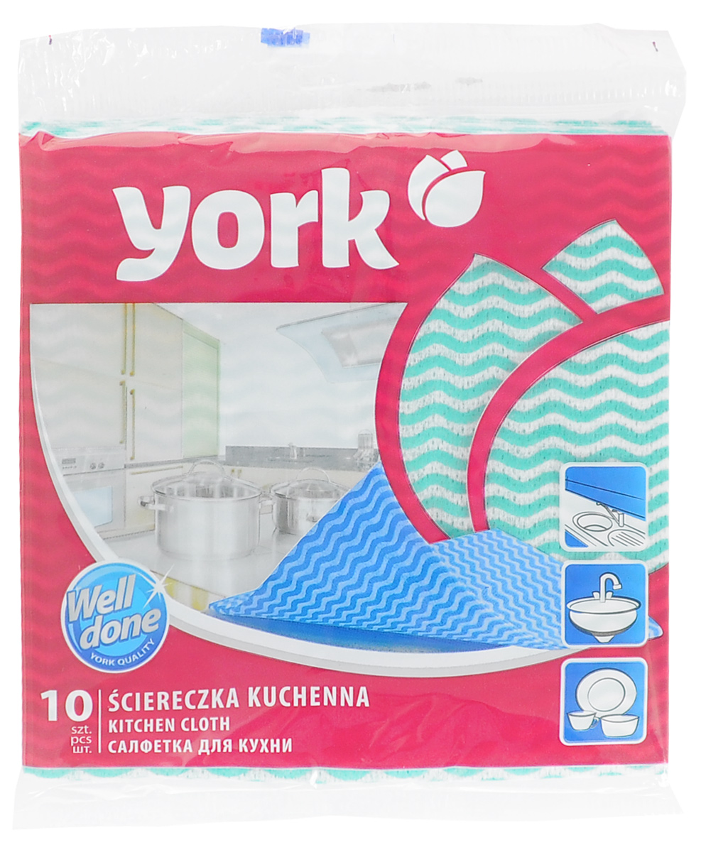 Салфетка для кухни York Макарена, цвет: зеленый, 35 см х 35 см, 10 шт98299571 Салфетка для кухни York Макарена, цвет: зеленый, 35 см х 35 см, 10 шт98299571Универсальная салфетка для кухни York Макарена предназначена для мытья, протирания и полировки. Салфетка выполнена из вискозы с добавлением полипропиленового волокна и акрилового полимера Binder, поэтому отличается высокой прочностью. Салфетка хорошо поглощает влагу. Идеальна для ухода за столешницами и раковиной, а также для мытья посуды. Может использоваться в сухом и влажном виде.