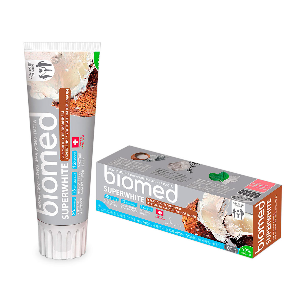 Biomed Зубная паста Superwhite / Супервайт, 100 гSatin Hair 7 BR730MN Biomed Зубная паста Superwhite / Супервайт, 100 гSatin Hair 7 BR730MNБережное отбеливание и укрепление чувствительной эмали с маслом кокоса. Особенности состава: Не содержит: SLS, фтор, хим. отбеливающие компоненты, синтетические ароматизаторы, красители и продукты животного происхождения..