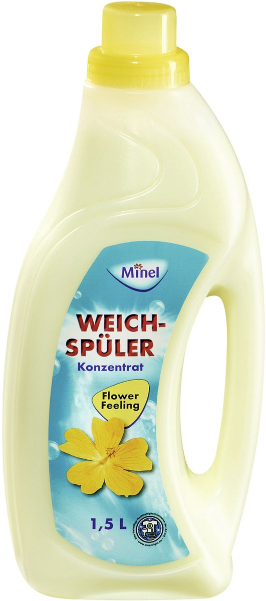 Кондиционер-концентрат для белья Minel Flower Feeling, 1,5 л391602 Кондиционер-концентрат для белья Minel Flower Feeling, 1,5 л391602Кондиционер-концентрат для белья Minel Flower Feeling делает ткань мягкой и приятной на ощупь, придает свежесть и неповторимый нежный цветочный аромат. Препятствует образованию катышек, облегчает глажение. Снимает статическое напряжение. Подходит для стирки детского белья, можно использовать людям с чувствительной кожей. 1 литр концентрата = 4 литрам обычного кондиционера. Состав: 5-15% катионные ПАВ, менее 5% ароматические вещества, консервирующее средство - муравьиная кислота. Товар сертифицирован.