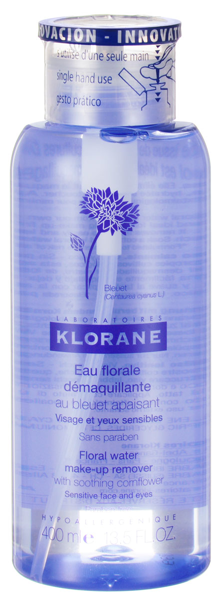 Klorane Очищающая вода Eye Care Range с экстрактом василька, для чувствительной кожи вокруг глаз, 400 млFS-00897 Klorane Очищающая вода Eye Care Range с экстрактом василька, для чувствительной кожи вокруг глаз, 400 млFS-00897Специально разработана для чувствительной кожи. Является идеальным средством очищения и снятия макияжа при ношении контактных линз. Вода, полученная из соцветий василька, оказывает успокаивающее и противоотечное действие, деликатно очищает лицо, глаза и губы, возвращая коже ощущение чистоты и свежести. Не требует смывания водой. Не содержит отдушек, спирта и парабенов. Средство прошло дерматологический и офтальмологический контроль. Мягко очищает, успокаивает и уменьшает отечность