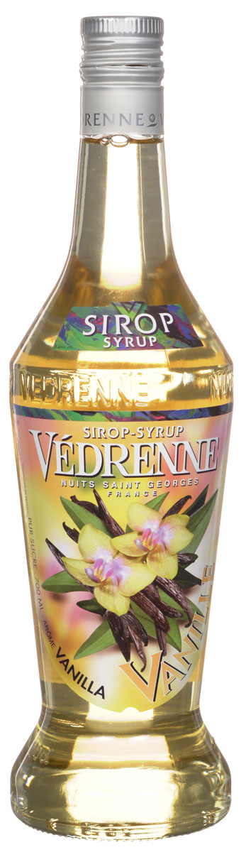 Vedrenne Ваниль сироп, 0,7 л101246 Vedrenne Ваниль сироп, 0,7 л101246Сироп Ваниль производят из натуральных продуктов, используя при этом чистый экстракт ванили, именно поэтому он имеет насыщенные нотки. Нежный аромат и вкус ванили идеально подходят для использования в кондитерском деле.Сироп Ваниль добавляют в коктейли, лимонад, холодный чай, кофе и компоты. Он великолепен в качестве пропиток для пирожных и тортов, его, кстати, добавляют и в соусы.Самый популярный напиток, в который добавляют сироп Ваниль, - это, конечно же, кофе. В меню многочисленных кофеен можно найти латте макиато, шоко фраппелатте, марочино, ледяной кофе, poco-a-poco, которые предусматривают обязательное добавление ванильного сиропа.Сиропы изготавливаются на основе натурального растительного сырья, фруктовых и ягодных соков прямого отжима, цитрусовых настоев, а также с использованием очищенной воды без вредных примесей, что позволяет выдержать все ценные и полезные свойства натуральных фруктово-ягодных плодов и трав. В состав сиропов входит только натуральный сахар, произведенный по традиционной технологии из сахарозы. Благодаря высокому содержанию концентрированного фруктового сока сиропы Vedrenne обладают изысканным ароматом и натуральным вкусом, являются эффективным подсластителем при незначительной калорийности. Они оптимизируют уровень влажности и процесс кристаллизации десертов, хорошо смешиваются с другими ингредиентами и способствуют улучшению вкусовых качеств напитков и десертов.Сиропы Vedrenne разливаются в стеклянные бутылки с яркими этикетками, на которых изображен фрукт, ягода или другой ингредиент, определяющий вкусовые оттенки того или иного продукта Vedrenne. Емкости с сиропами Vedrenne герметичны, поэтому не позволяют содержимому контактировать с микроорганизмами и другими губительными внешними воздействиями. Кроме того, стеклянные бутылки выглядят оригинально и стильно.В настоящее время компания Vedrenne считается одним из лучших производителей высококлассных сиропов, отличающихся натуральным вкусом, а также насыщенным ароматом и глубоким цветом. Фруктовые сиропы Vedrenne пользуются большой популярностью не только во Франции (где их широко используют как в сегменте HoReCa, так и в домашних условиях), но и экспортируются более чем в 50 стран мира.Цвет: золотисто-соломенныйАромат: сладкий, нежный, теплый, манящийВкус: сладкие, душистые ноты пряной ванилиРецепт коктейля Бора-бораИнгредиенты:20 мл сиропа Vedrenne Ваниль;40 мл виски;6 ягод винограда;4 дольки лайма;крошеный лёд.Способ приготовления:Положить в рокс лайм и виноград. Размять мадлером и доверху засыпать крошеным льдом. Налить виски и ванильный сироп. Перемешать барной ложкой. Досыпать дроблёного льда.