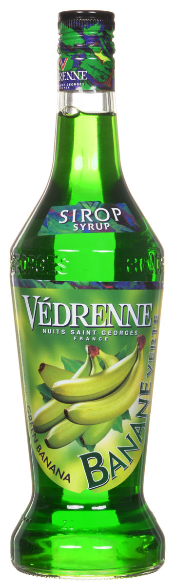 Vedrenne Зеленый Банан сироп, 0,7 лSMONN0-000084 Vedrenne Зеленый Банан сироп, 0,7 лSMONN0-000084Сироп Зеленый банан – добавит свежести и приятных экзотических ноток в напитки. Несмотря на то, что многие считают зеленый банан недозревшим плодом, на самом деле это не так. Зеленые бананы – это полноценный сорт фруктов, которые выращиваются в Латинской Америке, Африке и Юго-Восточной Азии. Родиной таких бананов является Индо-Малазийский регион, а в Европе они появились в X веке. В начале XVI века португальские матросы доставили зеленые бананы с берегов Западной Африки в Южную Америку. Зеленые бананы используют в свежем виде во фруктовых салатах, сэндвичах, кремах и желе, а мятые плоды добавляют в булочки, торты и мороженое.Сиропы изготавливаются на основе натурального растительного сырья, фруктовых и ягодных соков прямого отжима, цитрусовых настоев, а также с использованием очищенной воды без вредных примесей, что позволяет выдержать все ценные и полезные свойства натуральных фруктово-ягодных плодов и трав. В состав сиропов входит только натуральный сахар, произведенный по традиционной технологии из сахарозы. Благодарявысокому содержанию концентрированного фруктового сока, сиропы Vedrenne обладают изысканным ароматоми натуральным вкусом, являются эффективным подсластителем при незначительной калорийности. Они оптимизируют уровень влажности и процесс кристаллизации десертов, хорошо смешиваются с другими ингредиентами и способствуют улучшению вкусовых качеств напитков и десертов.Сиропы Vedrenne разливаются в стеклянные бутылки с яркими этикетками, на которых изображен фрукт, ягода или другой ингредиент, определяющий вкусовые оттенки того или иного продукта Vedrenne. Емкости с сиропами Vedrenne герметичны, поэтому не позволяют содержимому контактировать с микроорганизмами и другими губительными внешними воздействиями. Кроме того, стеклянные бутылки выглядят оригинально и стильно.В настоящее время компания Vedrenne считается одним из лучшихпроизводителей высококлассных сиропов, отличающихся натуральным вкусом, а также насыщенным ароматом и глубокимцветом. Фруктовые сиропы Vedrenne пользуются большой популярностью не только во Франции (где их широко используют как в сегменте HoReCa, так и в домашних условиях), но и экспортируются более чем в 50 стран мира.Цвет: свежей зеленой травыАромат: глубокий, насыщенный аромат зеленых банановВкус: выразительный вкус зеленых бананов с легкой кислинкойРецепт коктейля БананасИнгредиенты:30 мл сиропа Vedrenne Зеленый Банан;40 мл молока;60 мл апельсинового сока;60 мл бананового нектара;лёд.Способ приготовления:Поместить ингредиенты в шейкер. Шейк всех ингредиентов со льдом. Перелить в бокал хайбол.