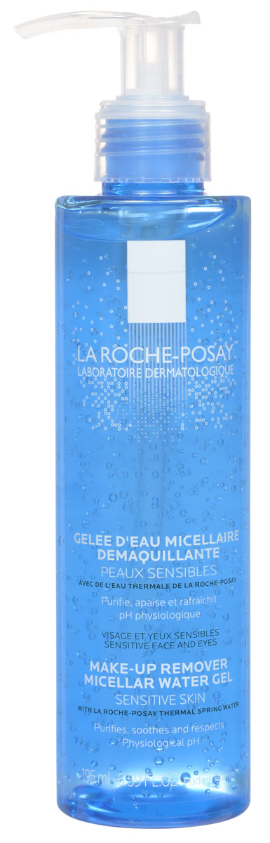 La Roche-Posay Мицелярный гель для снятия макияжа Physiological Cleansers, очищающий, для чувствительной кожи, 200 млFS-36054 La Roche-Posay Мицелярный гель для снятия макияжа Physiological Cleansers, очищающий, для чувствительной кожи, 200 млFS-36054Мицеллярный гель от La Roche-Posay Physiological Cleansers разработан специально для чувствительной кожи лица на основе Термальной воды La Roche-Posay. Очищает, успокаивает и освежает кожу лица и глаз. В его состав входят специально отобранные очищающие компоненты, обеспечивающие высокую переносимость средства. Подходит для снятия макияжа с глаз.Не содержит мыла, спирта, красителей и парабенов. Физиологический уровень pH.Товар сертифицирован.