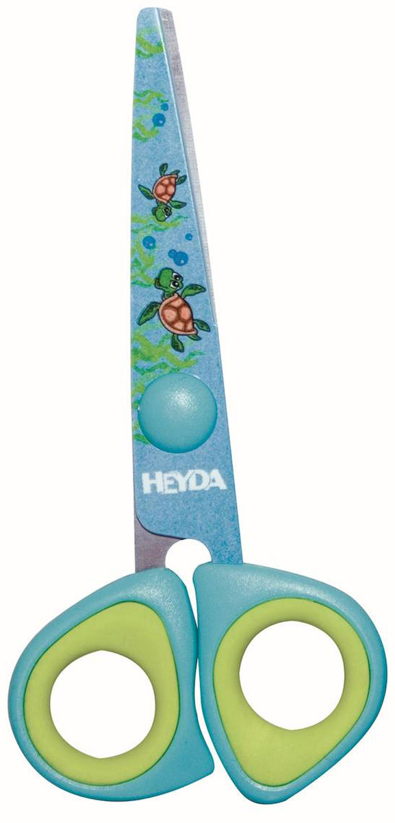 Heyda Ножницы детские цвет голубой салатовыйCS-WP2513-1X51 Heyda Ножницы детские цвет голубой салатовыйCS-WP2513-1X51Детские ножницы Heyda предназначены для детского творчества и художественно-оформительских работ.Лезвия выполнены из высококачественного нержавеющего металла. Облегченные пластиковые ручки с прорезиненными вставками адаптированы для детской руки. Ножницы имеют закругленный концы, что делает эксплуатацию безопасной.