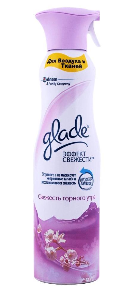 Освежитель воздуха Glade, эффект свежести для воздуха и тканей горного утра, 275 мл106-026 Освежитель воздуха Glade, эффект свежести для воздуха и тканей горного утра, 275 мл106-026Содержит 100% натуральный распыляющий газ. Устраняет,а не маскирует неприятный запахи и восстанавливает свежесть. Имеет большую линейку восхитительный ароматов. Имеет премиальный внешний вид и может быть использован в любом жилом помещении. Подходит для воздуха и тканей.