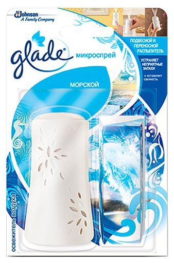 Освежитель воздуха Glade Микроспрей. Морской, основной блок, 10 млS03301004 Освежитель воздуха Glade Микроспрей. Морской, основной блок, 10 млS03301004Несмотря на компактный размер баллончика Glade микроспрей содержит столько же свежести, сколько обычный аэрозоль, будучи при этом намного удобнее в использовании. Один сменный баллончик обеспечивает до 100 нажатий.