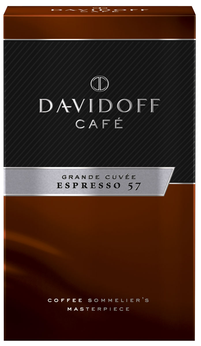 Davidoff 57 Espresso кофе молотый, 250 г0120710 Davidoff 57 Espresso кофе молотый, 250 г0120710Отборные зерна арабики африканских, латиноамериканских и тихоокеанских сортов соединили, обжарили до нужной кондиции, и вот уже Davidoff Cafe Espresso 57 ожидает вашего внимания. Название Espresso 57 отсылает к особому процессу обжарки зерен, в котором долговременная обработка сочетается с тщательным контролем за температурным режимом. Лишь мастера кофейного искусства могут гарантировать высочайшее качество, и эксперты Davidoff именно такие. Результат — насыщенный, изысканный, богатый во всех отношениях роскошный кофе эспрессо.