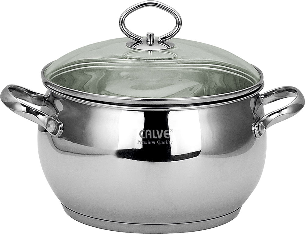 Кастрюля Calveс крышкой, 7 л. CL-1855 calve кастрюля calve cl 1869 серебристый черный