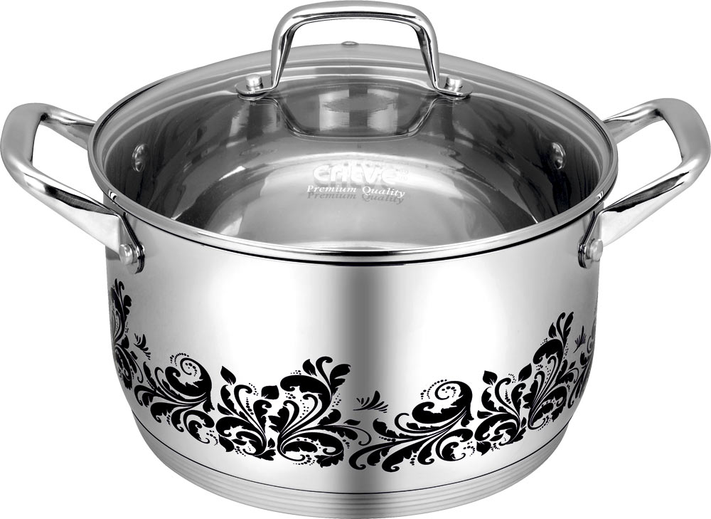 Кастрюля Calve с крышкой, цвет: черный, серебристый, 6,2 л54 009312 Кастрюля Calve с крышкой, цвет: черный, серебристый, 6,2 л54 009312Кастрюля Calve изготовлена из высококачественной нержавеющей стали 18/10, которая отличается прочностью, устойчивостью к коррозии и отсутствием вредных соединений при контакте с продуктами. Нержавеющая сталь 18/10 зарекомендовала себя как идеальный материал для кухонной посуды. Изделие имеет удобные ручки эргономичной формы. Надежное крепление ручки гарантирует безопасность использования. Удобные отметки литража на внутренней поверхности посуды позволяют не использовать при приготовлении дополнительную мерную посуду. Крышка из термостойкого стекла позволяет следить за процессом приготовления, не открывая крышки. Специальное отверстие для выхода пара позволяет готовить с закрытой крышкой, предотвращая выкипание. Изделие имеет эксклюзивный термосенсор. При нагревании, рисунок на кастрюли меняет цвет.Зеркальная полировка придает посуде стильный внешний вид. Подходит для газовых, электрических, стеклокерамических и галогенных плит. Можно мыть в посудомоечной машине и использовать в духовом шкафу. Диаметр кастрюли (по верхнему краю): 24 см.Объем: 6,2 л.