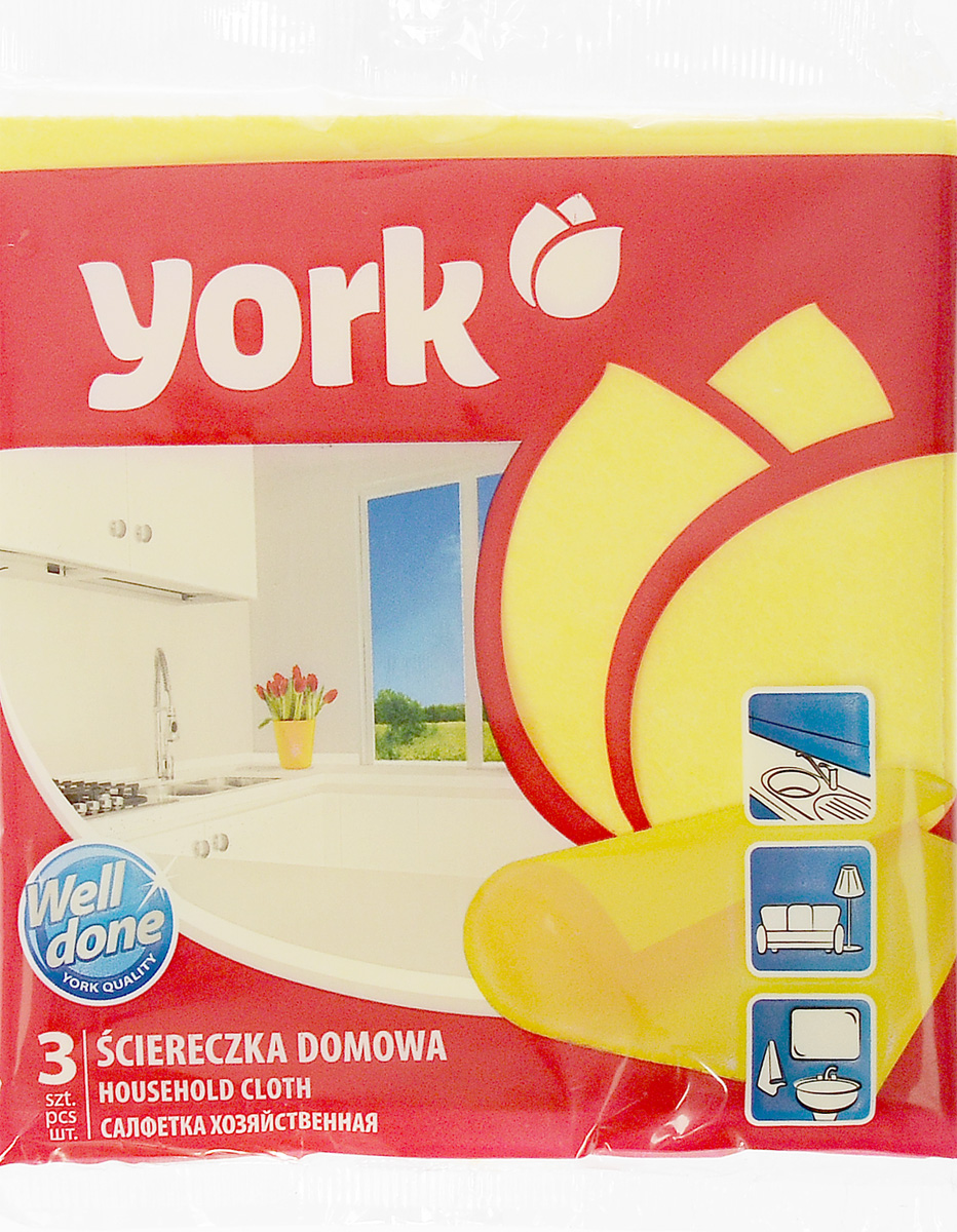 Салфетка хозяйственная York, 35 см х 35 см, 3 шт531-105 Салфетка хозяйственная York, 35 см х 35 см, 3 шт531-105Салфетка York, изготовленная из полипропиленового волокна и вискозы, предназначена для очищения загрязнений на любых поверхностях. Изделие обладает высокой износоустойчивостью и рассчитано на многократное использование, легко моется в теплой воде с мягкими чистящими средствами. Салфетка не оставляет разводов и ворсинок, удаляет большинство жирных и маслянистых загрязнений без использования химических средств.