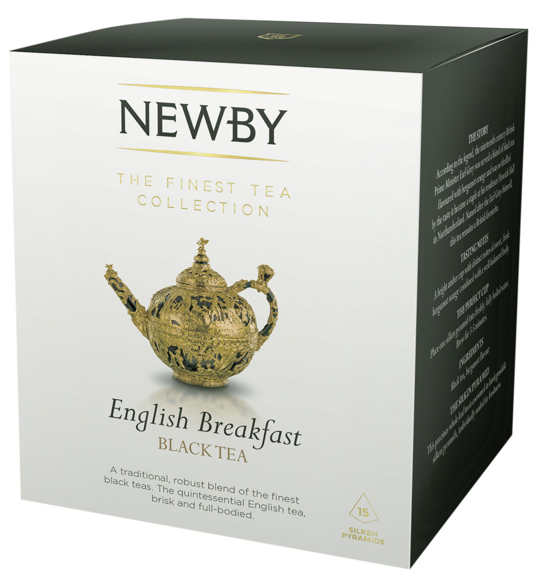 Newby English Breakfast черный чай в пирамидках, 15 шт0120710 Newby English Breakfast черный чай в пирамидках, 15 шт0120710Newby English Breakfast сочетает в себе традиционный купаж черных сортов чая из Ассама, Цейлона и Кении. Чашка насыщенного янтарного цвета и богатого вкуса идеальна для начала дня. Каждая пирамидка упакована в индивидуальное саше из алюминиевой фольги для сохранения свежести чайного листа.
