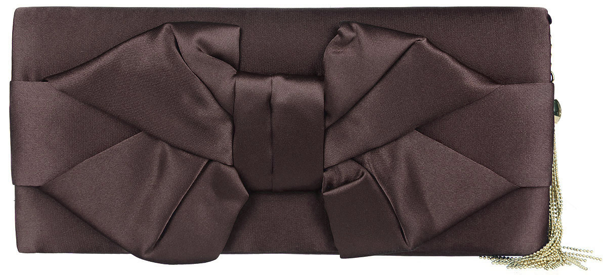 Клатч женский Eleganzza, цвет: коричневый. ZZ-13847-1S76245 Клатч женский Eleganzza, цвет: коричневый. ZZ-13847-1S76245Великолепный женский клатч Eleganzza выполнен из полиэстера.Изделие имеет одно основное отделение, внутри которого имеется открытый накладной карман. Закрывается клатч на клапан с магнитной кнопкой. Клапан оформлен декоративным текстильным бантом.Модель оснащена плечевым ремнем в виде цепочки. Клатч украшен металлическим брелоком.Роскошный клатч внесет элегантные нотки в ваш образ и подчеркнет ваше отменное чувство стиля.