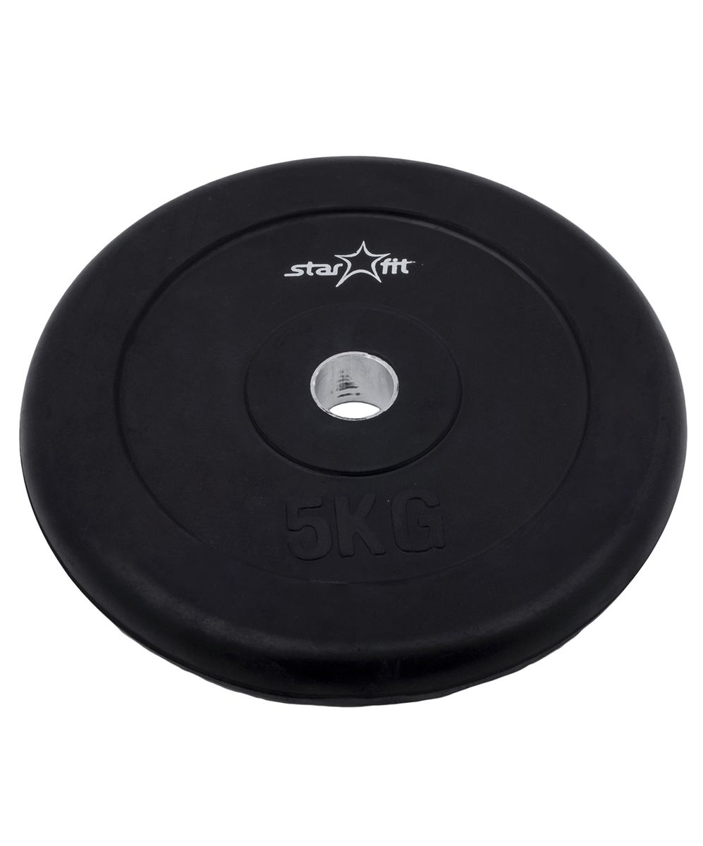 Диск обрезиненный Starfit BB-202, посадочный диаметр 26 мм, 5 кгKZ 0235 Диск обрезиненный Starfit BB-202, посадочный диаметр 26 мм, 5 кгKZ 0235Диск Star Fit BB-202 подходит для гантелей и грифов диаметром 26 мм. Изготовлен из прочного металла и имеет резиновое покрытие. Высокое качество обеспечивает безопасность занятий спортом. Диск оснащен стальной втулкой.Для домашних условий чаще всего применяются обрезиненные диски со специальным покрытием, которые не царапают пол и не гремят, привлекая излишнее внимание соседей. При покупке дисков обязательно обращайте внимание на допустимый вес, который может выдержать гриф.Диаметр отверстия для грифа: 26 мм.Вес: 5 кг.