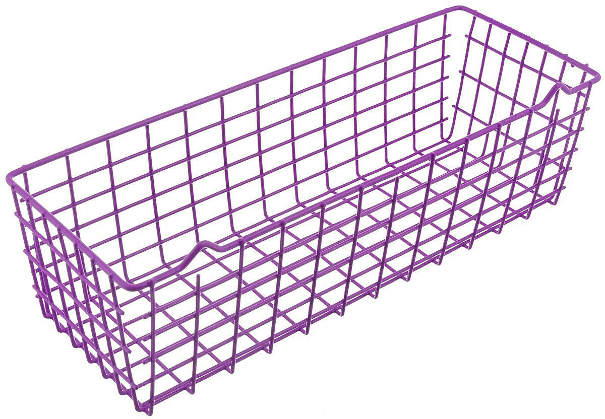 Корзина универсальная Metaltex Pandino, цвет: фиолетовый, 33 х 12 х 9 см41619 Корзина универсальная Metaltex Pandino, цвет: фиолетовый, 33 х 12 х 9 см41619Универсальная корзина Metaltex Pandino изготовлена из стали, покрытой краской с эпоксидным порошком. Изделие может использоваться для хранения принадлежностей для мытья посуды, различных бытовых предметов и мелочей, инструментов в гараже и много другого. Корзина оснащена специальными петельками для подвешивания к стене.
