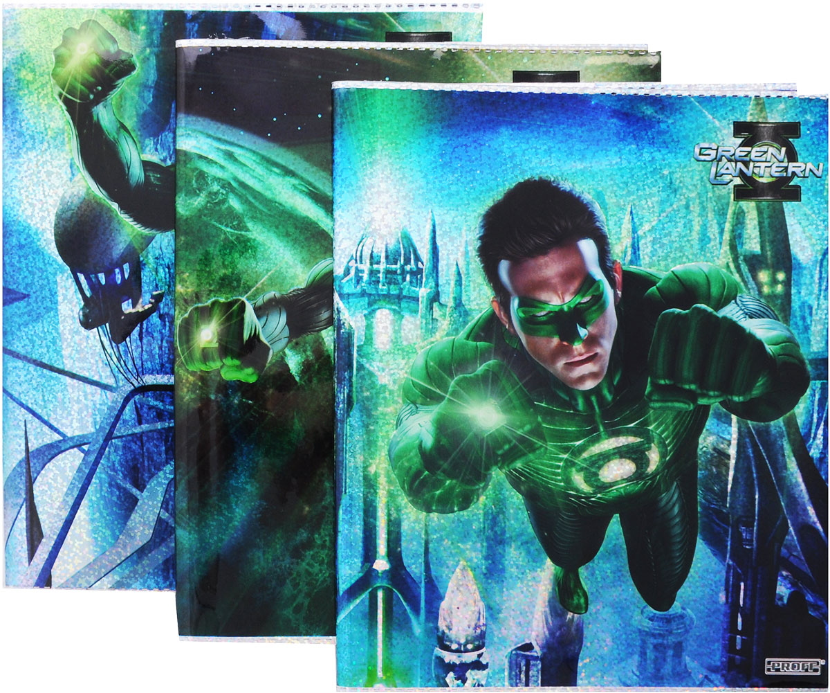 Proff Набор обложек для тетрадей и дневников Green Lantern 3 штBSL_ROZ_Форсаж Proff Набор обложек для тетрадей и дневников Green Lantern 3 штBSL_ROZ_ФорсажПрочная обложка Proff Green Lantern, изготовленная из ПВХ, защитит поверхность тетради или дневника от изнашивания и загрязнений. Изделие оформлено ярким изображением любимого мультипликационного героя. В комплект входят 3 обложки с разными рисунками.
