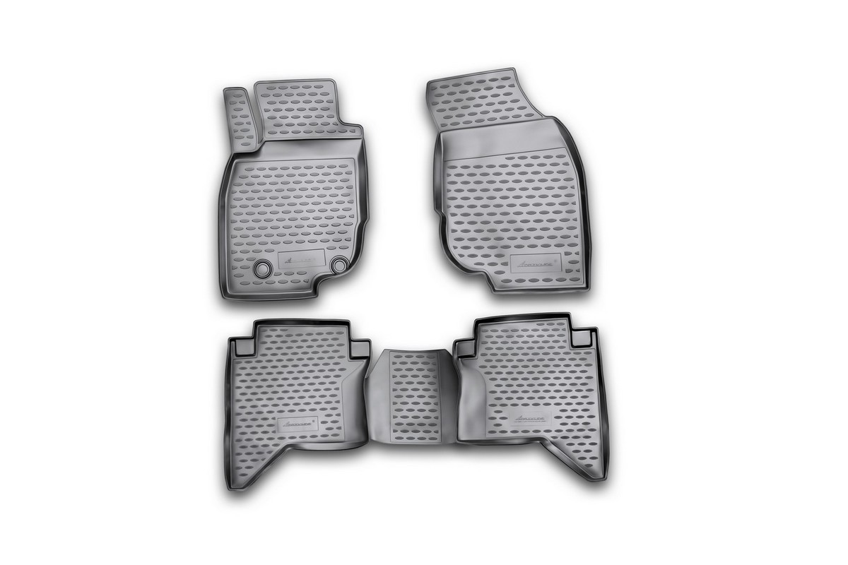 Набор автомобильных ковриков Novline-Autofamily для Toyota Hilux 2011-, в салон, 4 шт98298130 Набор автомобильных ковриков Novline-Autofamily для Toyota Hilux 2011-, в салон, 4 шт98298130Набор автомобильных ковриков Novline-Autofamily, изготовленный из полиуретана, состоит из 4 ковриков, которые учитывают все особенности каждой модели автомобиля и полностью повторяют контуры пола. Полиуретановые автомобильные коврики для салона произведены из высококачественного материала, который держит форму, прочный и не пачкает обувь. Коврики в салон не только улучшат внешний вид салона вашего автомобиля, но и надежно уберегут его от пыли, грязи и сырости, а значит, защитят кузов от коррозии. Полиуретановые коврики для автомобиля гладкие, приятные и не пропускают влагу. Ковры для автомобилей надежно крепятся на полу и не скользят, что очень важно во время движения. Чистятся коврики очень просто: как при помощи автомобильного пылесоса, так и различными моющими средствами. Набор подходит для Toyota Hilux с 2011 года выпуска.