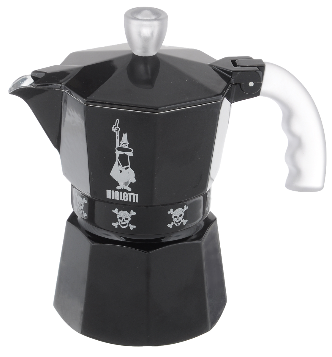 Кофеварка гейзерная Bialetti Moka Teschi, цвет: черный, серый, на 3 чашки54 009312 Кофеварка гейзерная Bialetti Moka Teschi, цвет: черный, серый, на 3 чашки54 009312Компактная гейзерная кофеварка Bialetti Moka Teschi изготовлена из высококачественного алюминия и стали. Объема кофе хватает на 3 чашки. Изделие оснащено удобной пластиковой ручкой.Принцип работы такой гейзерной кофеварки - кофе заваривается путем многократного прохождения горячей воды или пара через слой молотого кофе. Удобство кофеварки в том, что вся кофейная гуща остается во внутренней емкости. Гейзерные кофеварки пользуются большой популярностью благодаря изысканному аромату. Кофе получается крепкий и насыщенный. Теперь и дома вы сможете насладиться великолепным эспрессо. Подходит для газовых, электрических и стеклокерамических плит. Нельзя мыть в посудомоечной машине. Высота (с учетом крышки): 16 см.