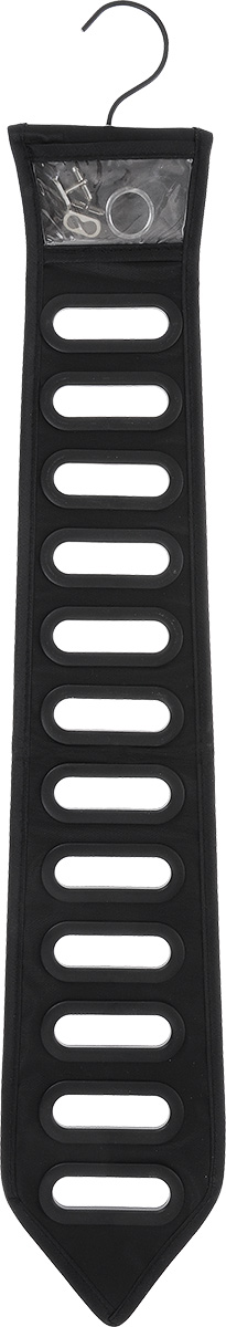 Органайзер для галстуков Umbra Black Tie, 69 х 11,4 см41619 Органайзер для галстуков Umbra Black Tie, 69 х 11,4 см41619Органайзер Umbra Black Tie, изготовленный из полиэстера и пластика, позволит аккуратно развесить все галстуки в одном месте, начиная от веселого гавайского и заканчивая официальным красным. Изделие оснащено 12 прорезями для галстуков и металлическим крючком, благодаря которому органайзер можно повесить в шкафу. Прозрачный кармашек поможет хранить запонки в одном месте. Размер органайзера: 69 см х 11,4 см.Длина прорези: 6 см.