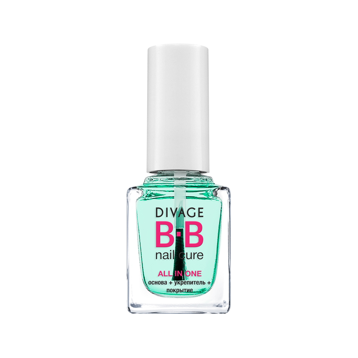 DIVAGE BB NAIL CURE Основа+Укрепитель+Покрытие для ногтей ALL IN ONE, 12 мл1092018 DIVAGE BB NAIL CURE Основа+Укрепитель+Покрытие для ногтей ALL IN ONE, 12 мл1092018Средство три в одном включает в себя: основу, укрепитель и топ-покрытие. Позволяет скрыть неровности ногтевой пластины перед нанесением маникюра, укрепляет ноготь и работает как щит, предотвращая желтизну ногтей. Блестящая пленка защищает лак от трещин, сколов и царапин.Со средством для защиты кожи вокруг ногтя сделать французский маникюр или сложный градиент теперь проще простого. И никакой испачканной кутикулы или потекшего лака. Просто нанесите средство на ту часть ногтя, которую хотите защитить, или на кожу вокруг ногтя. Дайте подсохнуть, и после выполнения маникюра, снимите плёнку. Идеальный, ровный маникюр готов.