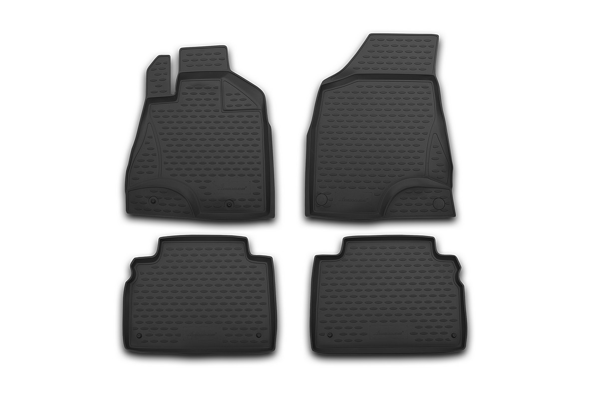 Набор автомобильных 3D-ковриков Novline-Autofamily для Mitsubishi Pajero Sport, 2012->, в салон, 4 штCA-3505 Набор автомобильных 3D-ковриков Novline-Autofamily для Mitsubishi Pajero Sport, 2012->, в салон, 4 штCA-3505Набор Novline-Autofamily состоит из 4 ковриков, изготовленных из полиуретана.Основная функция ковров - защита салона автомобиля от загрязнения и влаги. Это достигается за счет высоких бортов, перемычки на тоннель заднего ряда сидений, элементов формы и текстуры, свойств материала, а также запатентованной технологией 3D-перемычки в зоне отдыха ноги водителя, что обеспечивает дополнительную защиту, сохраняя салон автомобиля в первозданном виде.Материал, из которого сделаны коврики, обладает антискользящими свойствами. Для фиксации ковров в салоне автомобиля в комплекте с ними используются специальные крепежи. Форма передней части водительского ковра, уходящая под педаль акселератора, исключает нештатное заедание педалей.Набор подходит для Mitsubishi Pajero Sport с 2012 года выпуска.