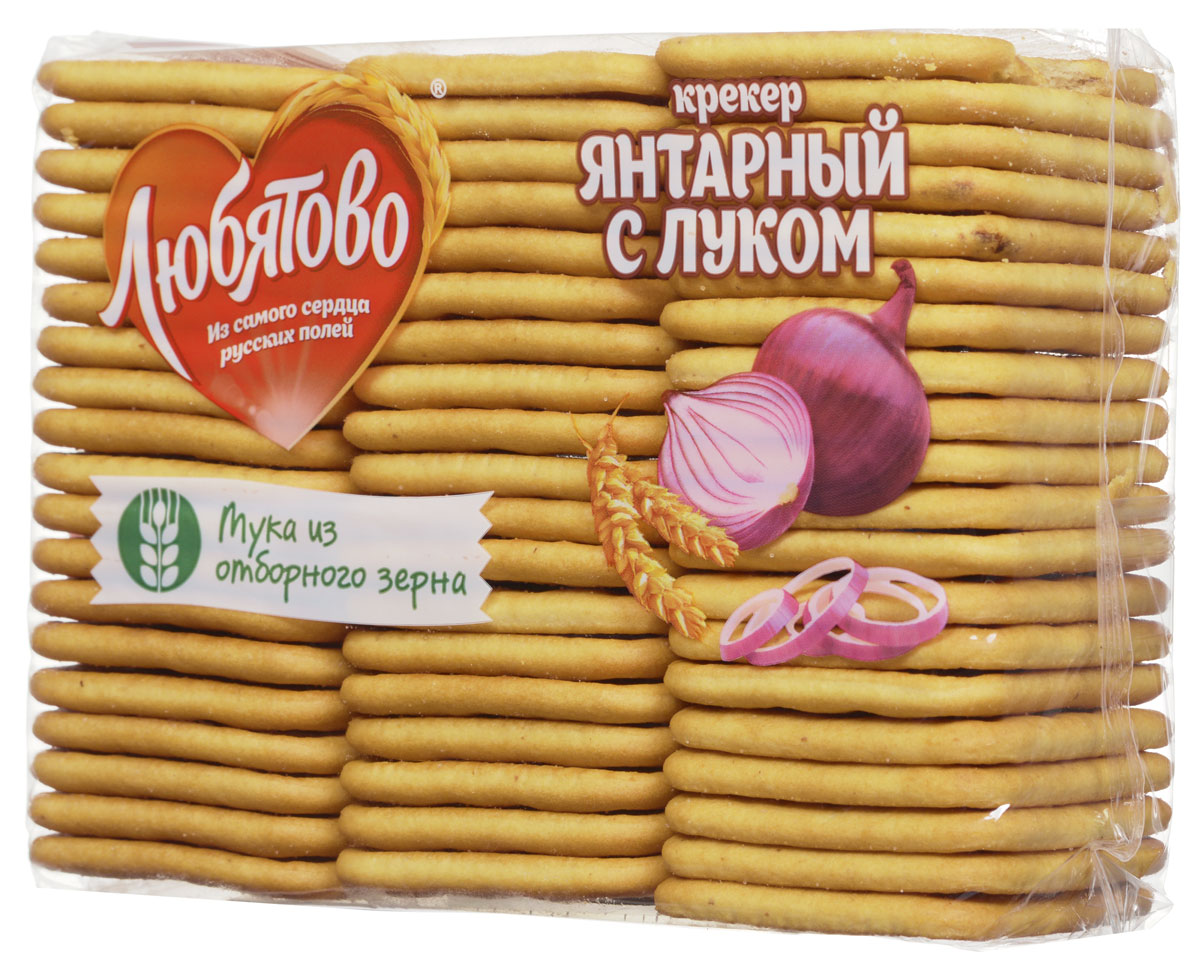 Любятово Крекер Янтарный с луком, 500 г0120710 Любятово Крекер Янтарный с луком, 500 г0120710Классический нежный крекер со вкусом лука золотистого цвета Любятово Янтарный с луком подойдет как для завтрака, так и для чаепития в любое время дня.Срок годности: 9 месяцев