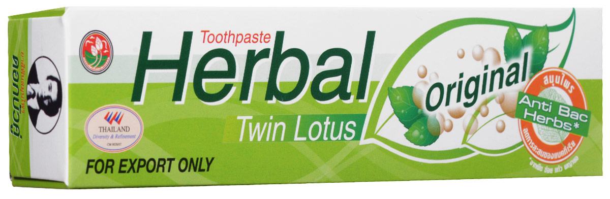 Twin Lotus Зубная паста Herbal Original С травами оригинальная, 100 г26102025 Twin Lotus Зубная паста Herbal Original С травами оригинальная, 100 г26102025Растительные зубные пасты Twin Lotus содержат более 96% натуральных ингредиентов, в подтверждение этого – темный цвет пасты, достигнутый благодаря смешиванию разных трав и процессу изготовления с использованием современного оборудования.