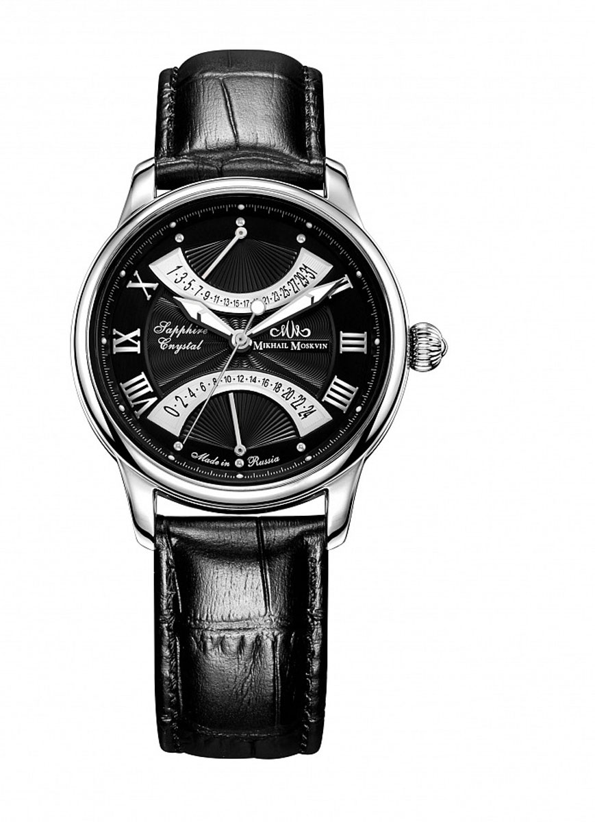 Часы мужские наручные Mikhail Moskvin Elegance, цвет: серебряный, черный. 1005S0L1ML597BUL/D Часы мужские наручные Mikhail Moskvin Elegance, цвет: серебряный, черный. 1005S0L1ML597BUL/DСтильные мужские часы Mikhail Moskvin Elegance изготовлены из высокотехнологичной гипоаллергенной нержавеющей стали, натуральной кожи и минерального стекла. Циферблат изделия оформлен символикой бренда.Корпус часов оснащен сложным кварцевым механизмом, степенью влагозащиты равной 3 Bar, а также устойчивым к царапинам минеральным стеклом. Дополнительные функции часов: индикатор даты, суточное время. На стрелки часов нанесен светящийся состав. Ремешок часов оформлен декоративным тиснением под рептилию и застегивается на практичный замок-клипсу, который позволит с легкостью снимать и надевать часы.Часы поставляются в фирменной упаковке.Часы Mikhail Moskvin Elegance подчеркнут мужской характер и отменное чувство стиля их обладателя.