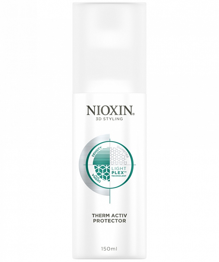 Nioxin 3D Styling Therm Activ Protector - Термозащитный спрей 150 млFS-00897 Nioxin 3D Styling Therm Activ Protector - Термозащитный спрей 150 млFS-00897Спрей защищает волосы от повреждений при работе с горячими инструментами, делая их упругими, уменьшая их ломкость, придавая блеск. Профессиональная технология LightPlex - позволяет получить эффект более легких и эластичных волос, воздействуя на волосы как внутри, так и снаружи. Кондиционирующие вещества проникают в кортекс волоса, удерживая необходимую влагу и защищая волосы от воздействий окружающей среды, невесомые гибкие полимеры обволакивают волосы, упрощают их укладку без жесткой фиксации.