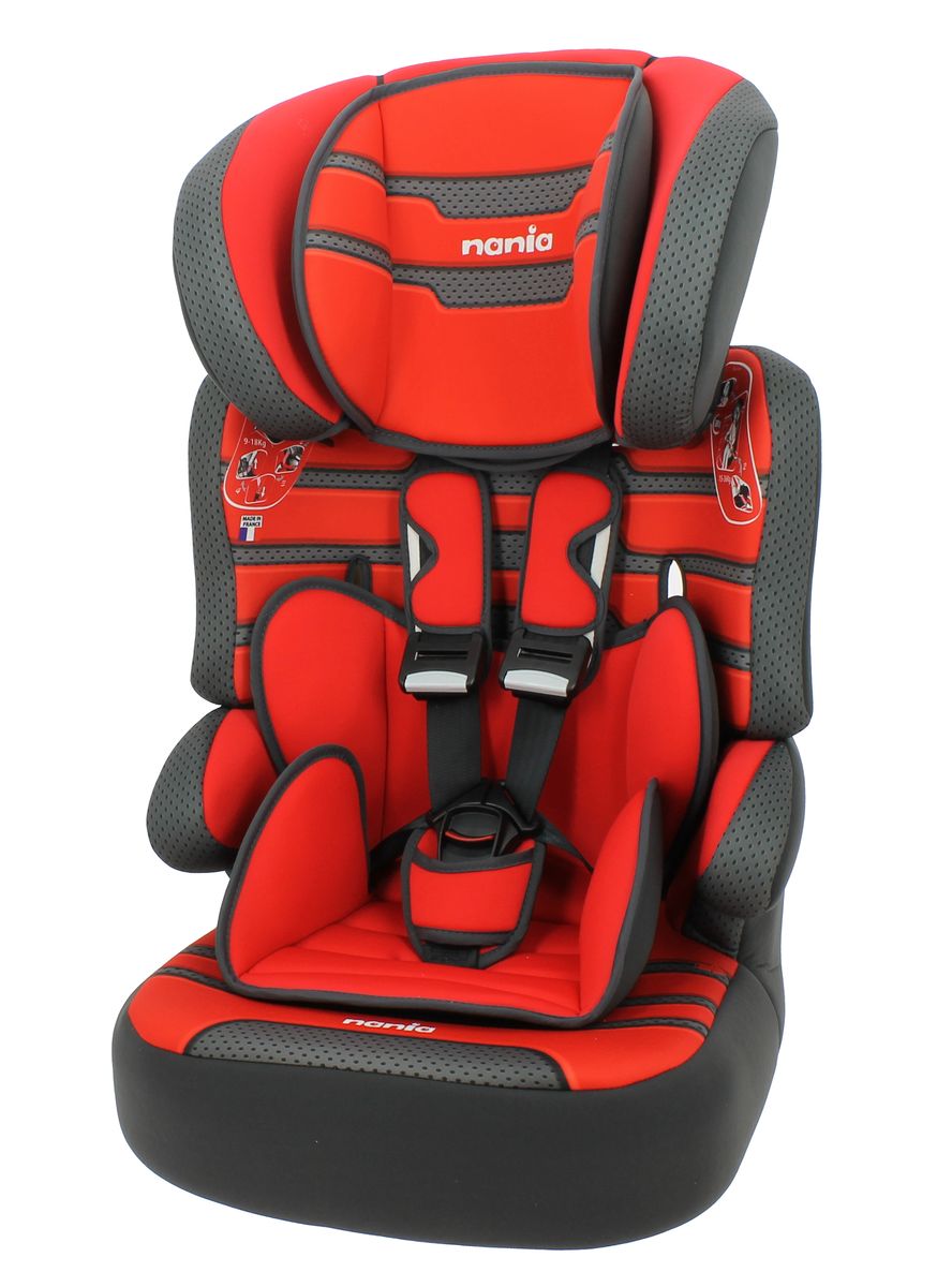 Nania Автокресло Beline SP Plus Boomer Carmin от 9 до 36 кг2000022824 Nania Автокресло Beline SP Plus Boomer Carmin от 9 до 36 кг2000022824Автокресло Nania Beline SP Plus - это универсальное автокресло группы 1/2/3 (от 9 до 36 кг), разработано для детей от 9 месяцев до 12 лет. Автокресло изготовлено из ударопрочного пластика, устанавливается по ходу движения с помощью штатных ремней безопасности. Ребенок фиксируется с помощью внутренних пятиточечных ремней безопасности. Автокресло имеет усиленную боковую защиту, подголовник также рассеивает энергию при столкновениях. Подголовник регулируется в 6 положениях по высоте. При достижении ребенком необходимого возраста, спинку автокресла можно отстегнуть и использовать только бустер. Кресло имеет эргономичную форму, и ребенок будет чувствовать себя комфортно даже во время долгих поездок. Чехол автокресла выполнен из мягких и приятных на ощупь тканей, его можно стирать при температуре 30°С в режиме деликатной стирки.